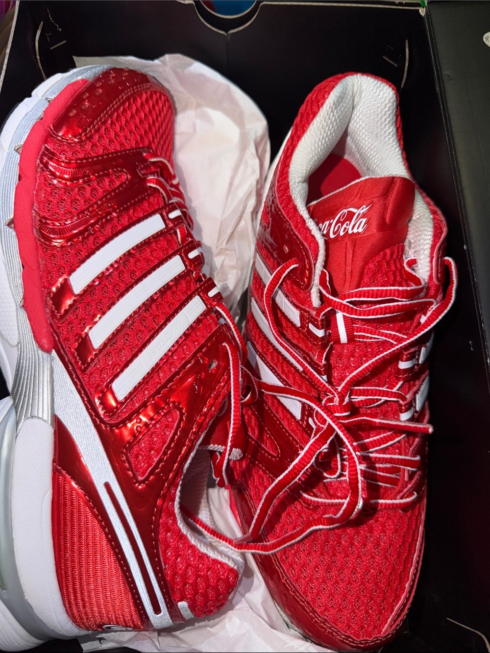 Coca Cola Red and White Women's Athletic Sneakers
